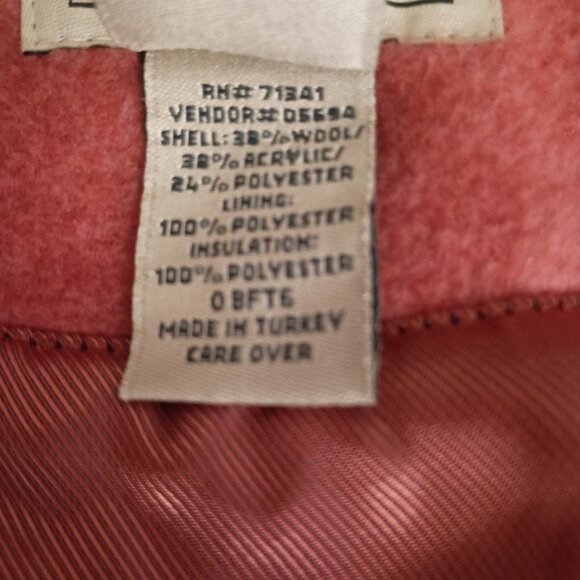 L.L. Bean Wool Blend Fleece Walking Coat Rose Pink Fur Hood Women’s Petite M - Picture 8 of 15
